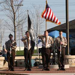 Explorers During Flag Ceremony