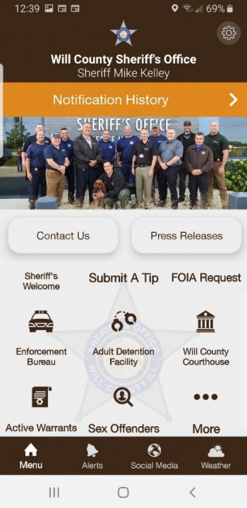 WILL COUNTY SHERIFF'S OFFICE RELEASES FREE MOBILE APP TO PUBLIC